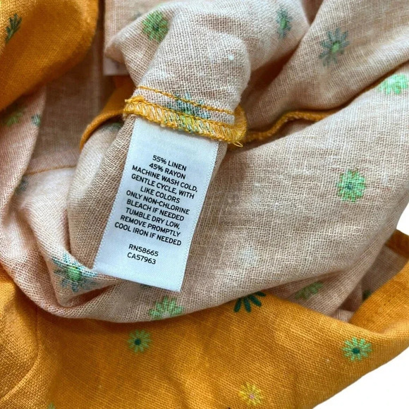 Abound Orange Floral Linen Rayon Mini Skirt S - Picture 4 of 4